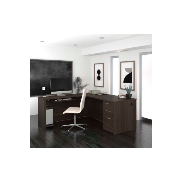 Bestar Bestar 71" L-Shaped Desk - 71" - Dark Chocolate - Embassy Series 60892-79 - main
